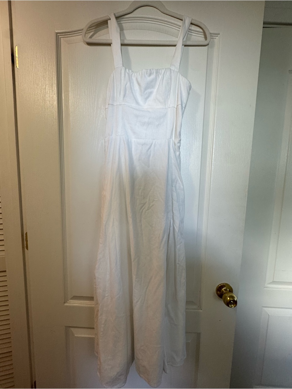 NWOT Dress Forum Linen Cotton Blend White Midi Sundress